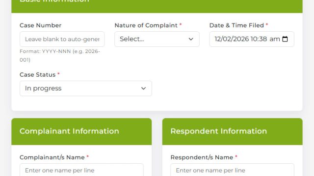An optimized form designed to facilitate fast and intuitive case record creation, minimizing input time while ensuring data accuracy.