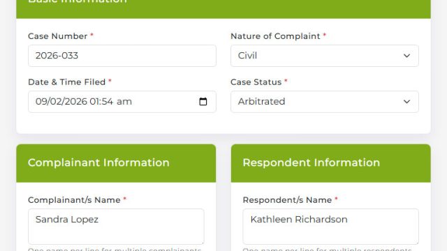 Form for editing case details and documenting additional proceedings such as mediations, conciliations, and arbitration outcomes.
