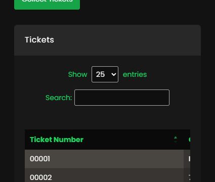 Tickets module for generating, monitoring, and distributing tickets to sellers and the online shop.