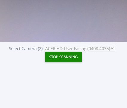 A QR code scanning module for gatekeepers to check in pre-registered guests