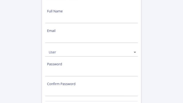User administration dashboard with CRUD operations