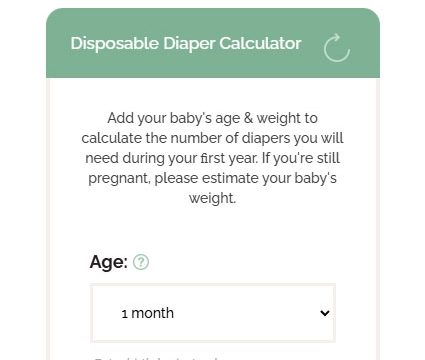 Diaper Calculator Plugin Frontend, a tool that can be embedded into any page or post.